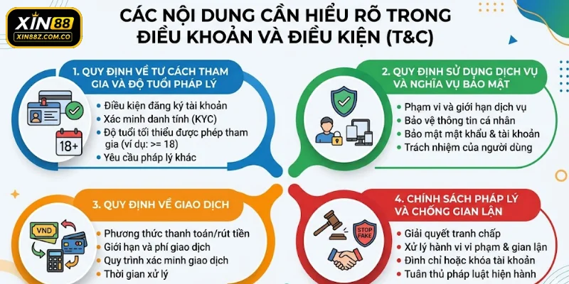 Các nội dung cần hiểu rõ trong điều khoản và điều kiện
