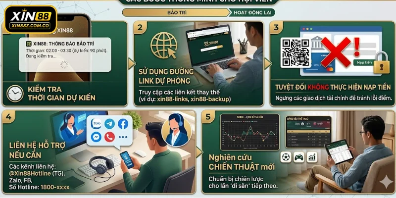 Có nhiều cách khắc phục khi XIN88 bảo trì