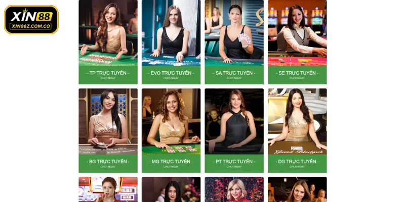 Sảnh Live Casino đẳng cấp quốc tế tại XIN88