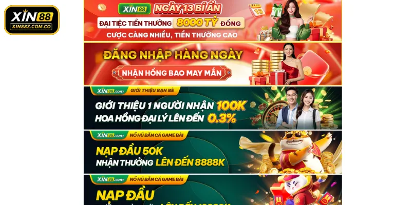 Tổng hợp ưu đãi nổi bật dành cho hội viên XIN88
